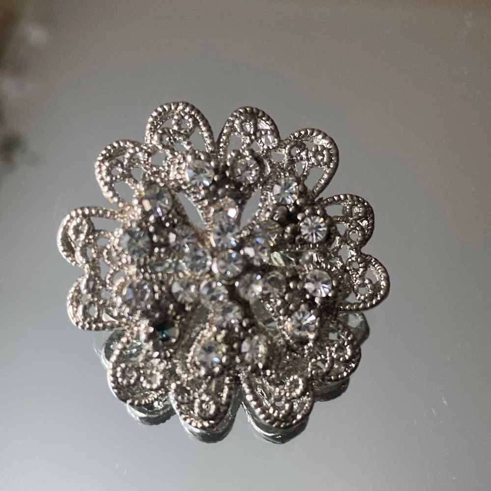 Silver Rhinestone Pin - Picture 3 of 3